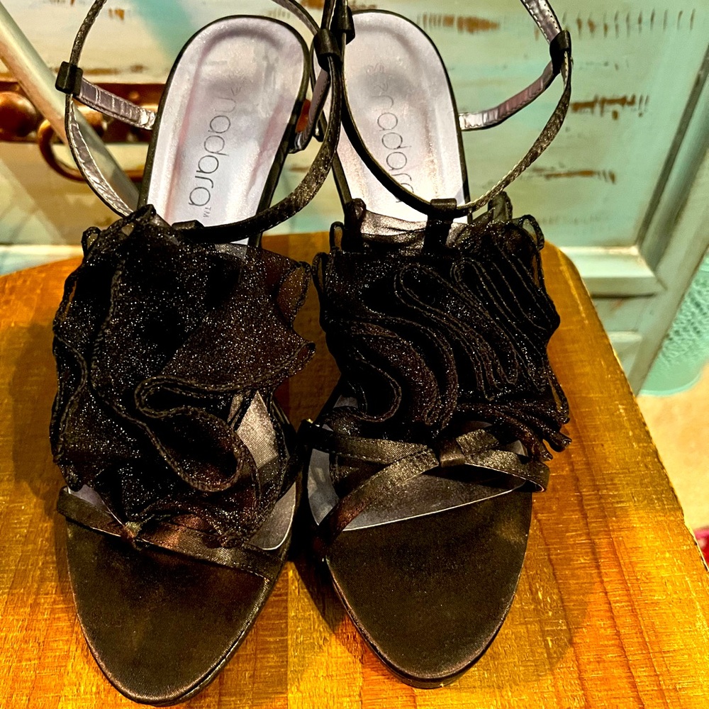 Black Chiffon heels